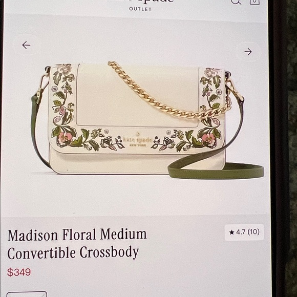 kate spade Handbags - Kate Spade Ivory and Green Floral Crossbody Bag